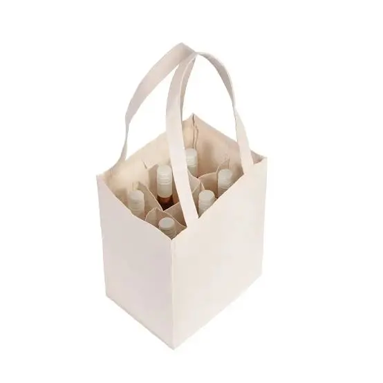 6 Bottle Canvas Wine Tote