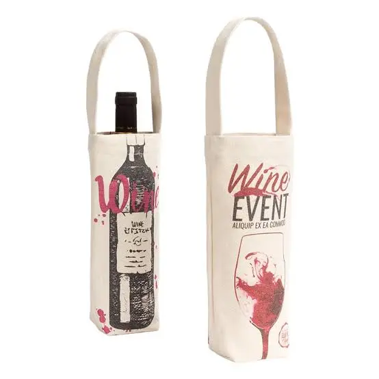 Single Bottle Canvas Wine Tote