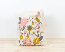 Printed canvas totes