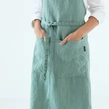 Washed linen apron