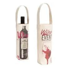 Single Bottle Canvas Wine Tote